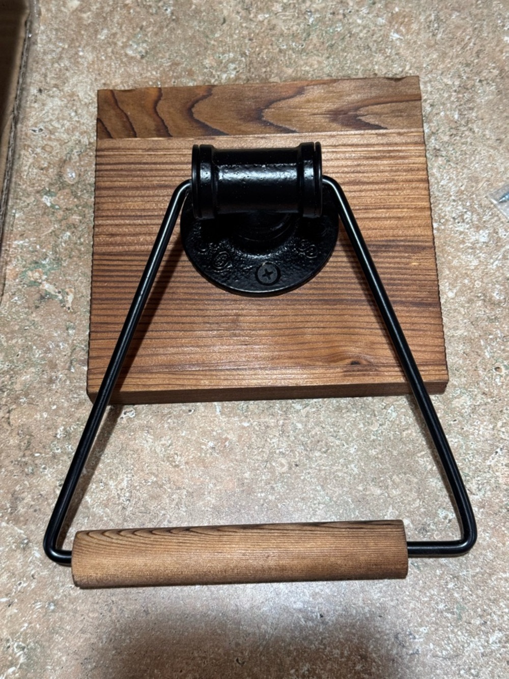 Wood and Black Metal Towel Holder new in box.